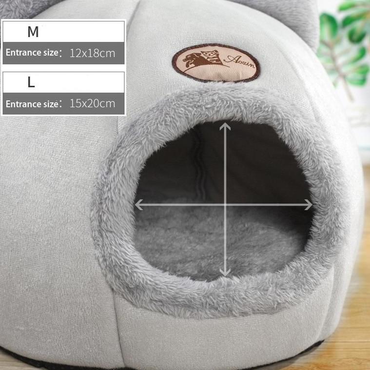 Portable Linen Cat House Washable Pet Cave with Mat - AlabongCat