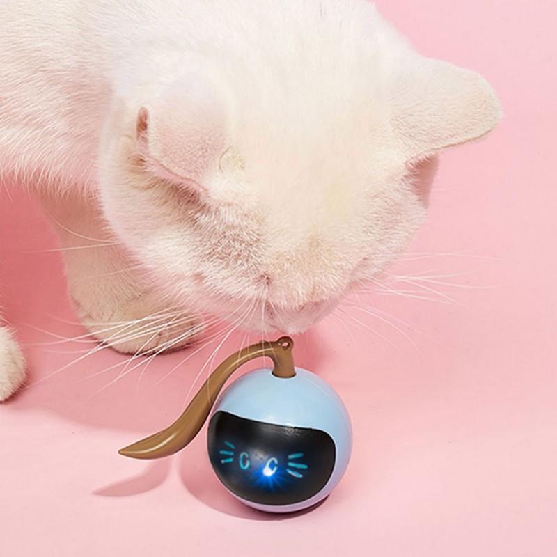 1000mAh Smart Jumping Ball USB Electric Pet Toys Roller Ball Cat LED Rolling Flash Ball Automatic Rotating Toy For Cat Dog Kids - AlabongCat