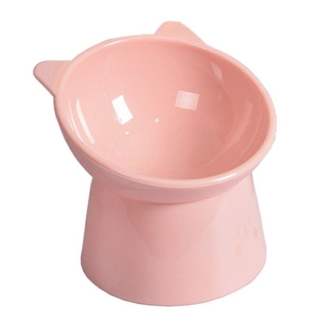 45°Neck Protector Cat Bowl High Foot Cat Bowl Cat Food Water Bowl PP Material Anti-overturning Binaural Cat Feeding Feeder Bowl - AlabongCat