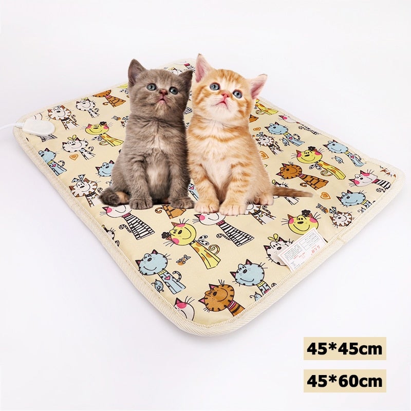 Cat 3-mode Electric Heating Pad Heater Mat Cat Bed Body Winter Warmer Carpet Cat Electric Blanket Heated Seat for Kitten - AlabongCat
