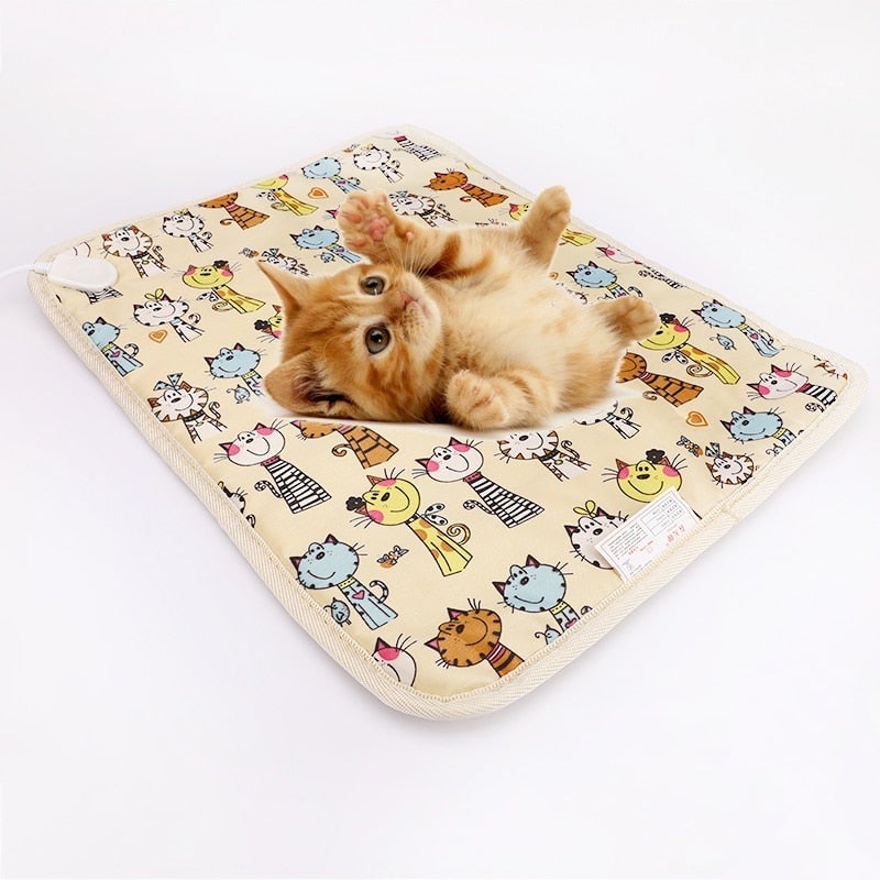 Cat 3-mode Electric Heating Pad Heater Mat Cat Bed Body Winter Warmer Carpet Cat Electric Blanket Heated Seat for Kitten - AlabongCat