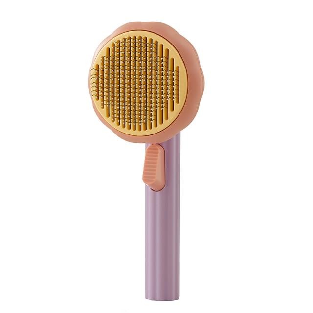 Cat Comb Hair Removal Selfcleaning Flea Comb for Cats Grooming combs Clean Brush Kitten Hair remover Brush - AlabongCat