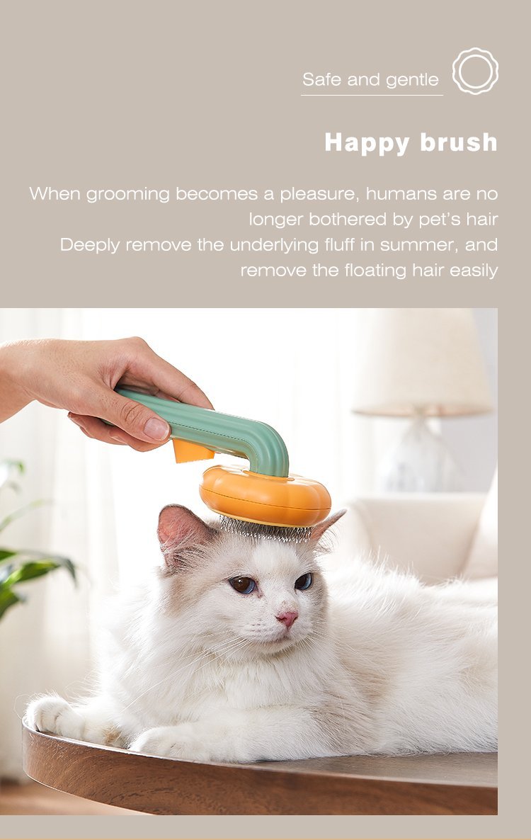 Cat Comb Hair Removal Selfcleaning Flea Comb for Cats Grooming combs Clean Brush Kitten Hair remover Brush - AlabongCat