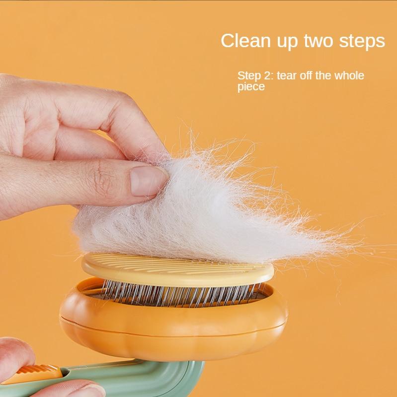 Cat Comb Hair Removal Selfcleaning Flea Comb for Cats Grooming combs Clean Brush Kitten Hair remover Brush - AlabongCat