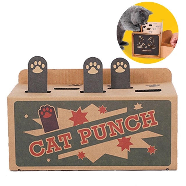 Cat Punch Scratch Toy Supplies Interactive Mole Mice Game Toy DIY Mouse Pop Up Puzzle For Cats Treat Exercise Training Cat Toys - AlabongCat