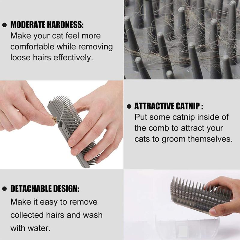 Cat Removable Corner Scratching Rubbing Massage Brush Cat Grooming Cleaning Scratcher - AlabongCat