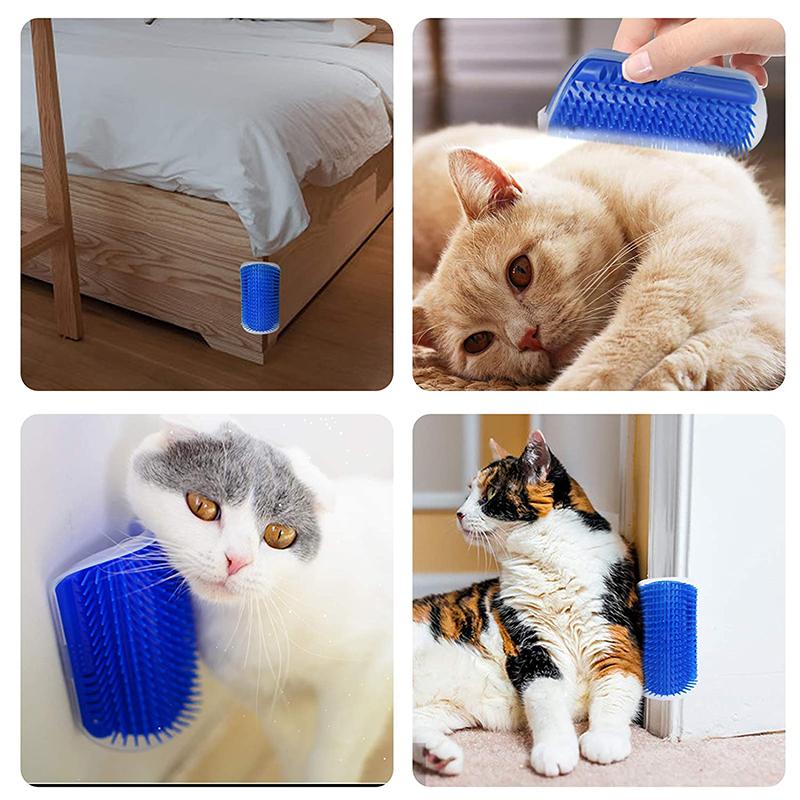 Cat Removable Corner Scratching Rubbing Massage Brush Cat Grooming Cleaning Scratcher - AlabongCat