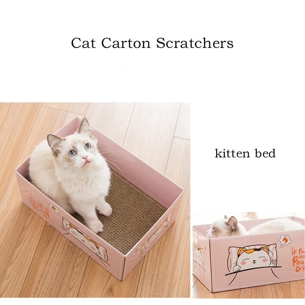 Cat ScratchBoard Nail Scraper Mat Bed Toy Cats Carton Scratchers Corrugated Paper Kitten Bed Pad Rest Pet Sleeping Supplies - AlabongCat