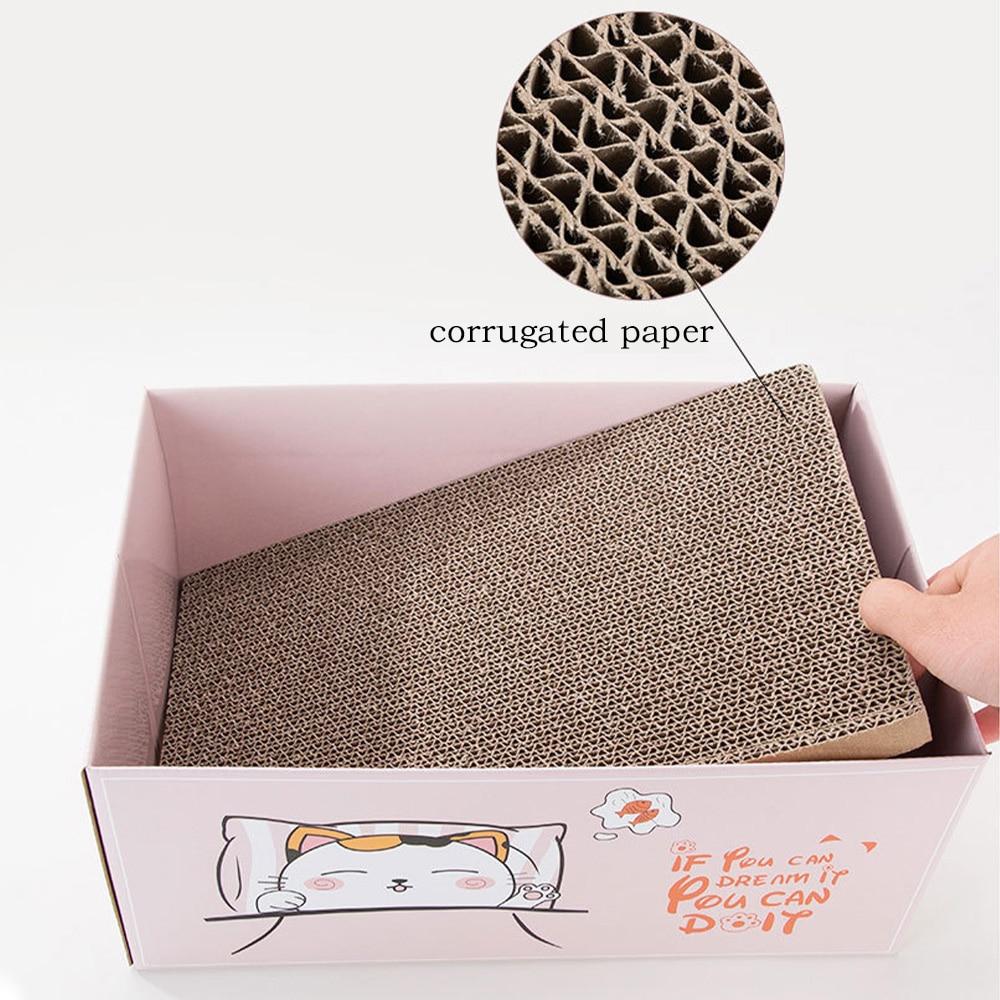 Cat ScratchBoard Nail Scraper Mat Bed Toy Cats Carton Scratchers Corrugated Paper Kitten Bed Pad Rest Pet Sleeping Supplies - AlabongCat