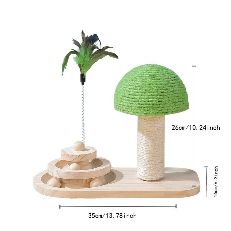 Cat Scratcher Cat Scratching Post Tree Mushroom Ball Toy for Cats Climbing Jumping Training Kitten Scratch Board Pet Accessories - AlabongCat