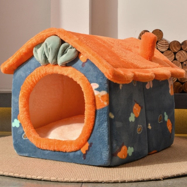 Creative Cat Bed House Soft Plush Kennel Puppy Warm House Small Dogs Cats Nest Winter Warm Sleeping Pet Dog Bed Pet Mat Supplies - AlabongCat