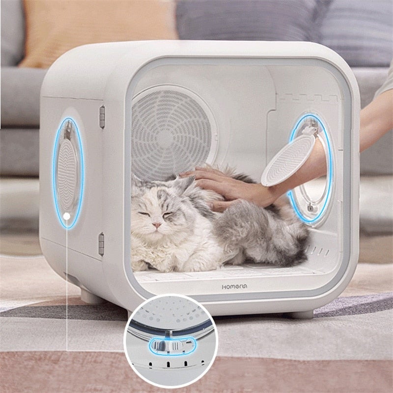 Fully Automatic Pet Cat Hair Drying Box for Pet Cat Hair Blowing Machine 50L Large Capacity Smart Pet Nest-Sterilization Box - AlabongCat