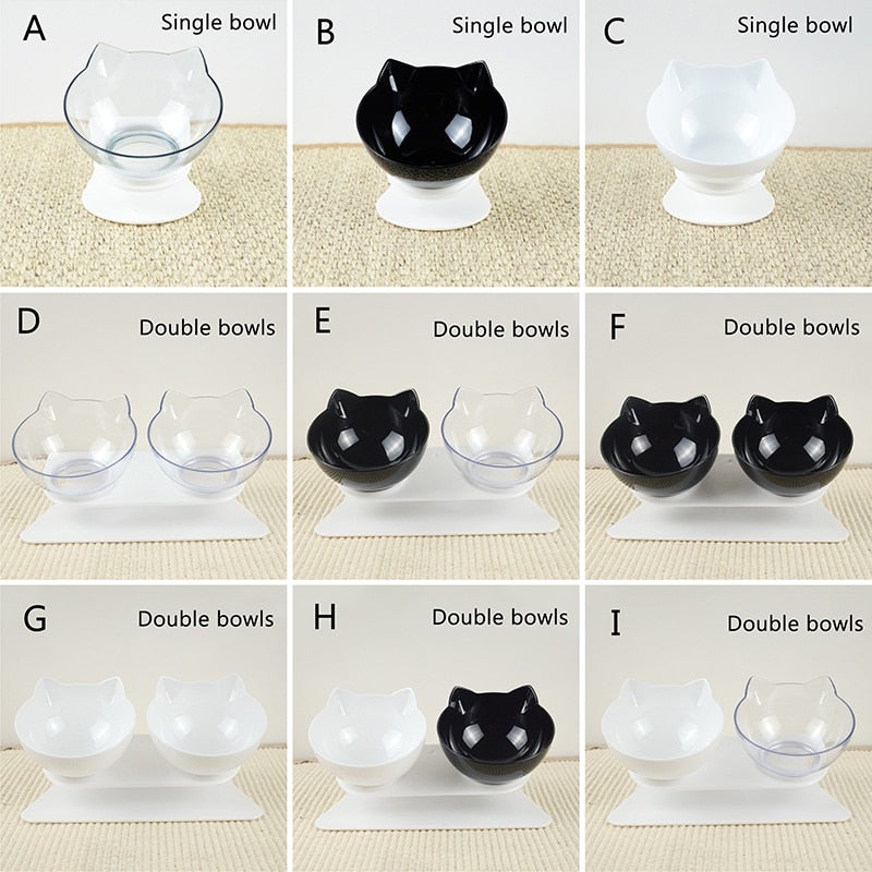 Hot Non-Slip Cat Bowl With Stand Cat Feeding Water Bowl Food Bowls For Cats Feeder Product Supplies - AlabongCat