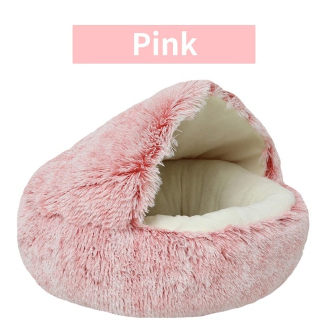 Long Plush Cat Nest Cat Bed Round Cat Cushion Cat House Warm Basket Sleep Bag Kennel For Small Cat - AlabongCat