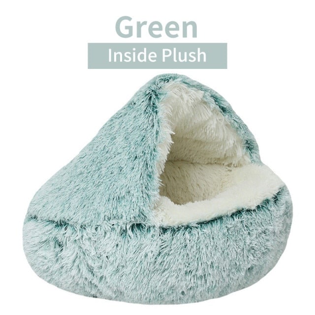 Long Plush Cat Nest Cat Bed Round Cat Cushion Cat House Warm Basket Sleep Bag Kennel For Small Cat - AlabongCat