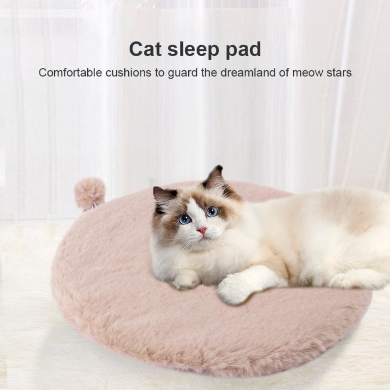 New Super Soft Cat Mat Kennel Round Cat Winter Warm Sleeping Bag Long Plush Large Cats Cushion Mat Portable Cat Supplies - AlabongCat