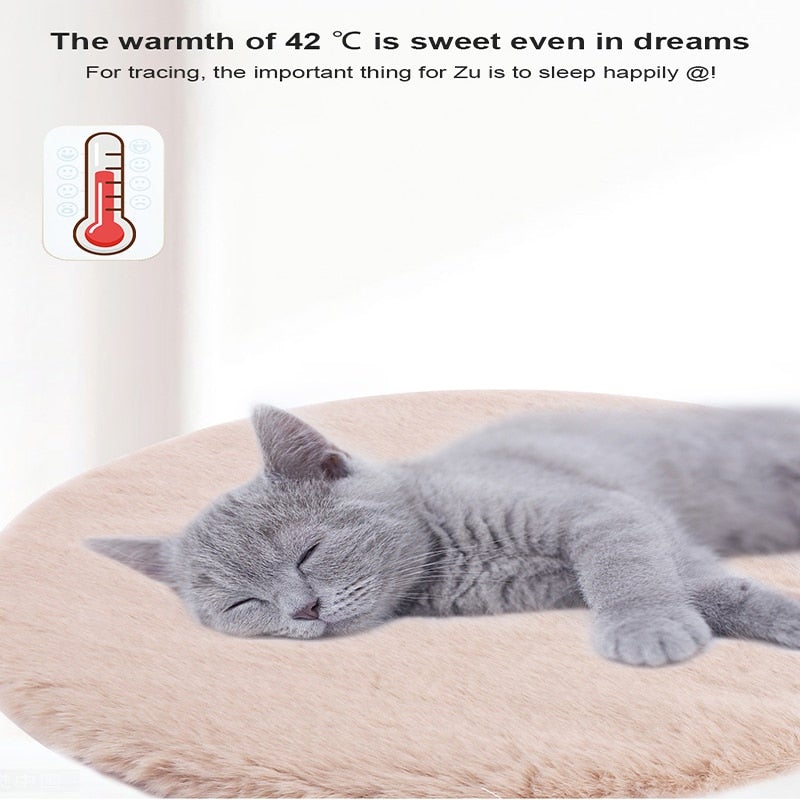 New Super Soft Cat Mat Kennel Round Cat Winter Warm Sleeping Bag Long Plush Large Cats Cushion Mat Portable Cat Supplies - AlabongCat