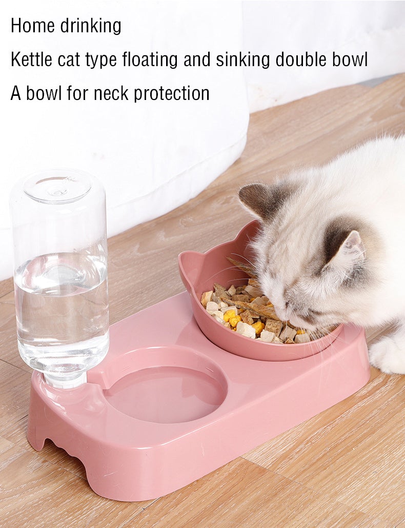 Pet Cat Elevated Bowls Durable Double Cat dog Bowls Raised Stand Cat Feeding & Watering Supplies Dog Feeder Pet Supplies - AlabongCat