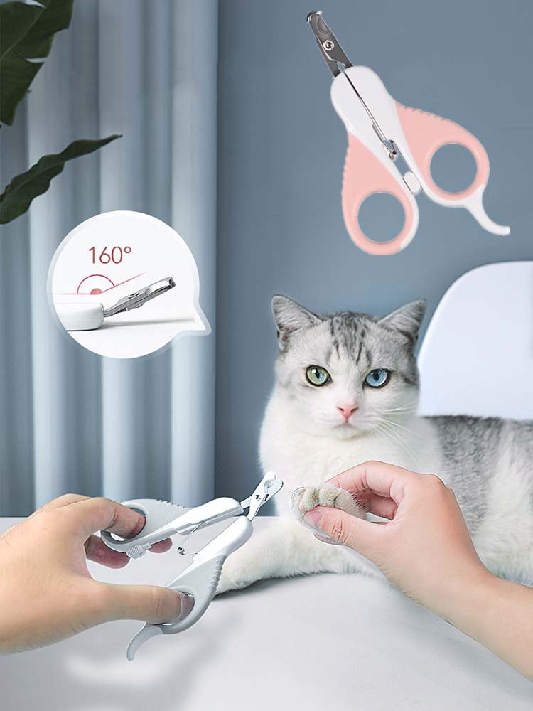 Professional Cat Nail Clippers Stainless Steel Cat Cutter Claw Clipper For Animals Alicate Cat Grooming Ergonomic handle Scissors - AlabongCat