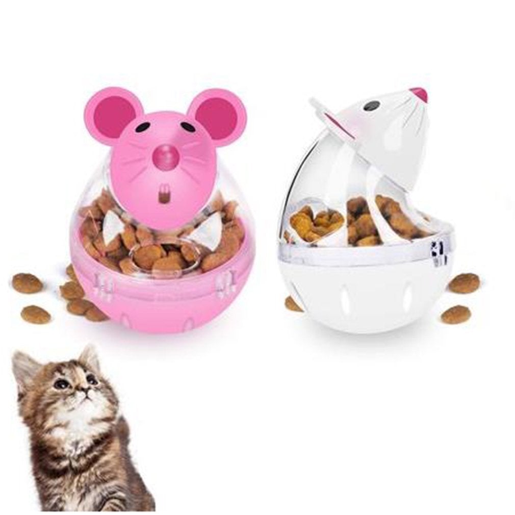 Small Cat Food Balls Slow Feeder Toy Mice Tumbler Shaped Cat Treat Ball Cat Food Toy Ball Cat Feeder - AlabongCat