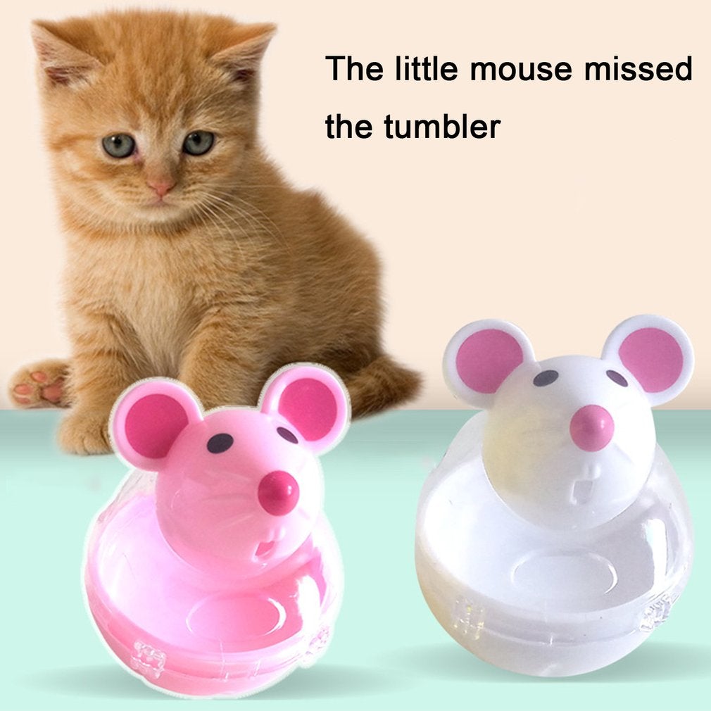 Small Cat Food Balls Slow Feeder Toy Mice Tumbler Shaped Cat Treat Ball Cat Food Toy Ball Cat Feeder - AlabongCat
