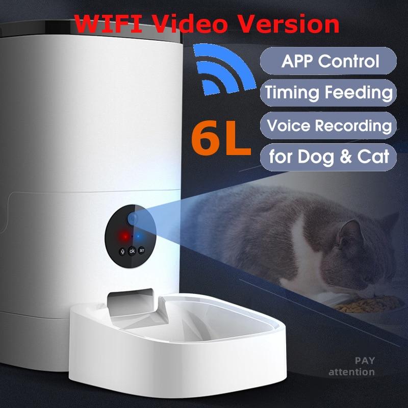 Wifi Video Version Cat Automatic Feeder Device Smart Cat Food Dispenser APP Control Voice Recording Timing Cat Food Bowls - AlabongCat