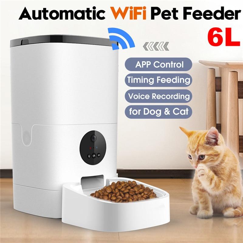 Wifi Video Version Cat Automatic Feeder Device Smart Cat Food Dispenser APP Control Voice Recording Timing Cat Food Bowls - AlabongCat