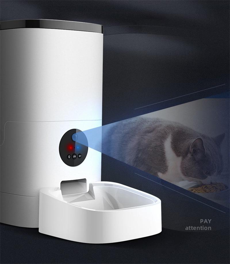 Wifi Video Version Cat Automatic Feeder Device Smart Cat Food Dispenser APP Control Voice Recording Timing Cat Food Bowls - AlabongCat