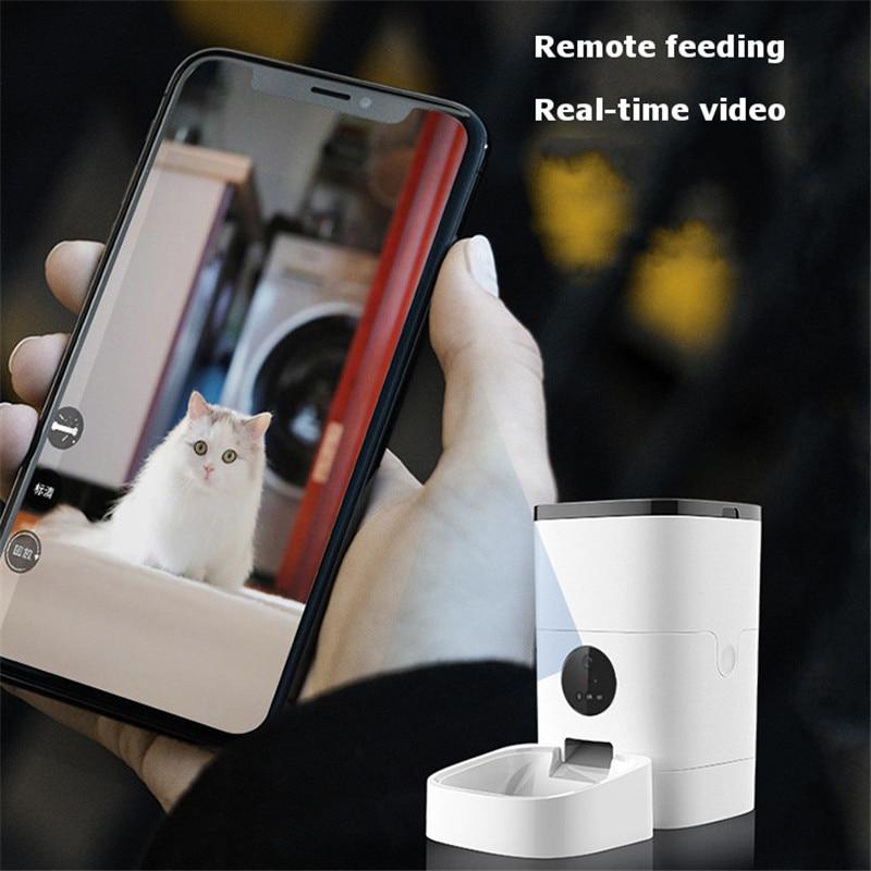 Wifi Video Version Cat Automatic Feeder Device Smart Cat Food Dispenser APP Control Voice Recording Timing Cat Food Bowls - AlabongCat