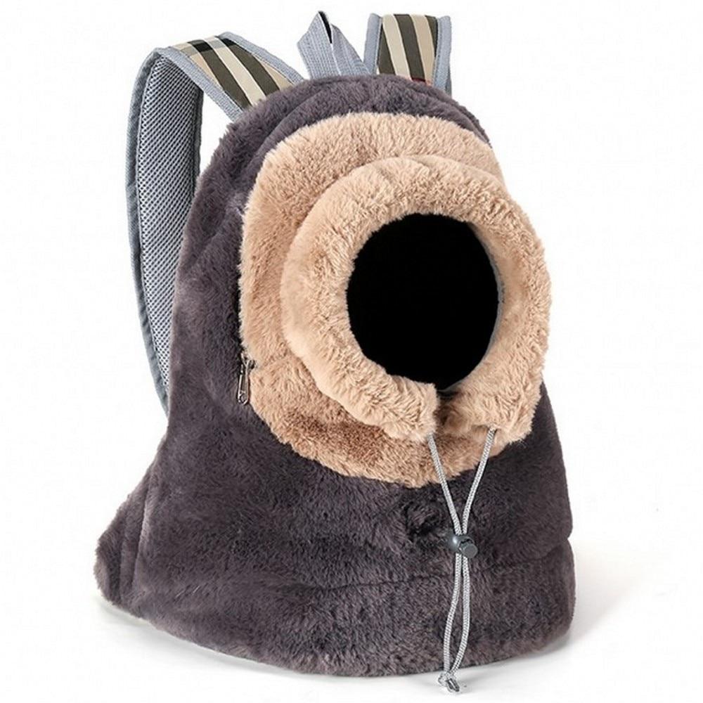 Winter Small Cat Carrier Bag Breathable Portable Travel Handbag Warm Plush Outdoor Kitten Backpack Pet Product - AlabongCat