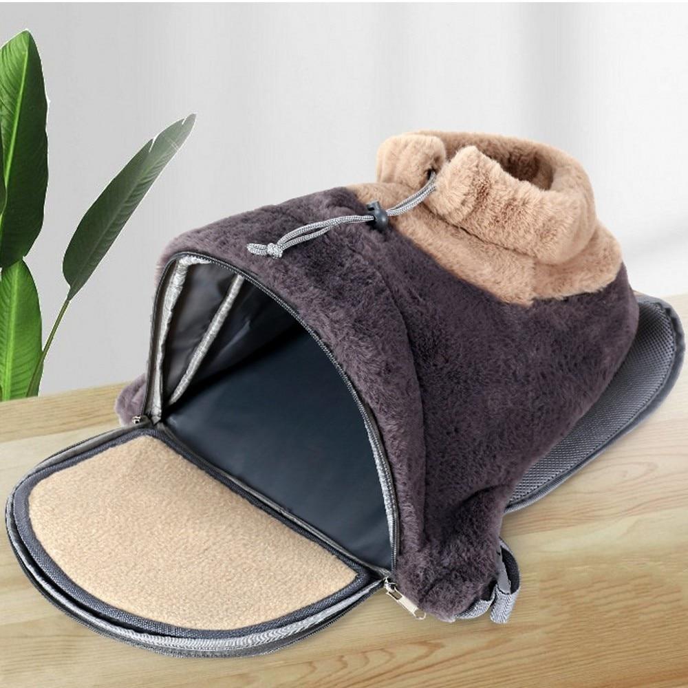 Winter Small Cat Carrier Bag Breathable Portable Travel Handbag Warm Plush Outdoor Kitten Backpack Pet Product - AlabongCat