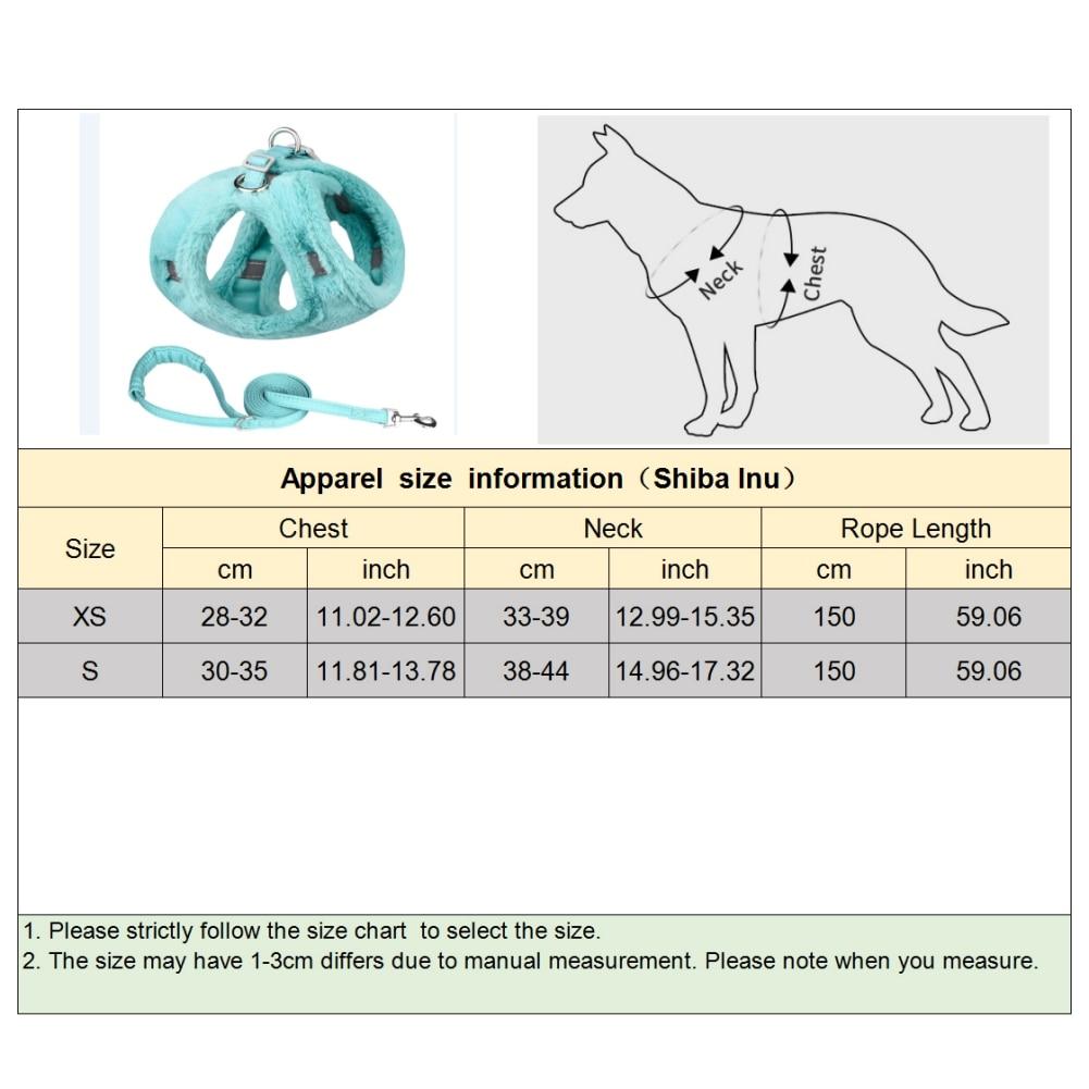 Winter Small Cat Harness and Leash Set Reflective Safety Plush Chest Strap Collar for Kitten Cat Vest - AlabongCat